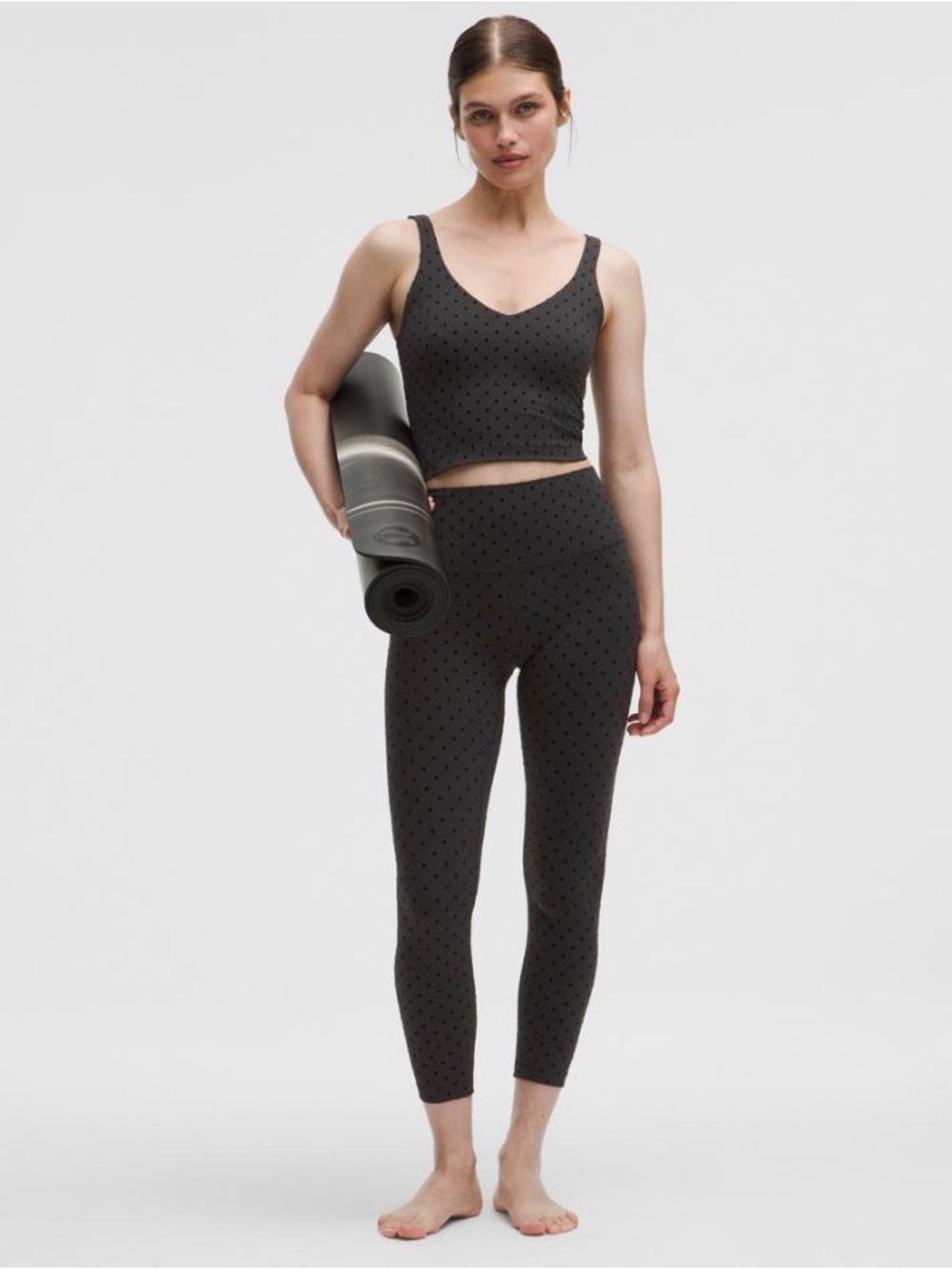 lululemon athletica Black Dot-Print High-Rise Leggings and top